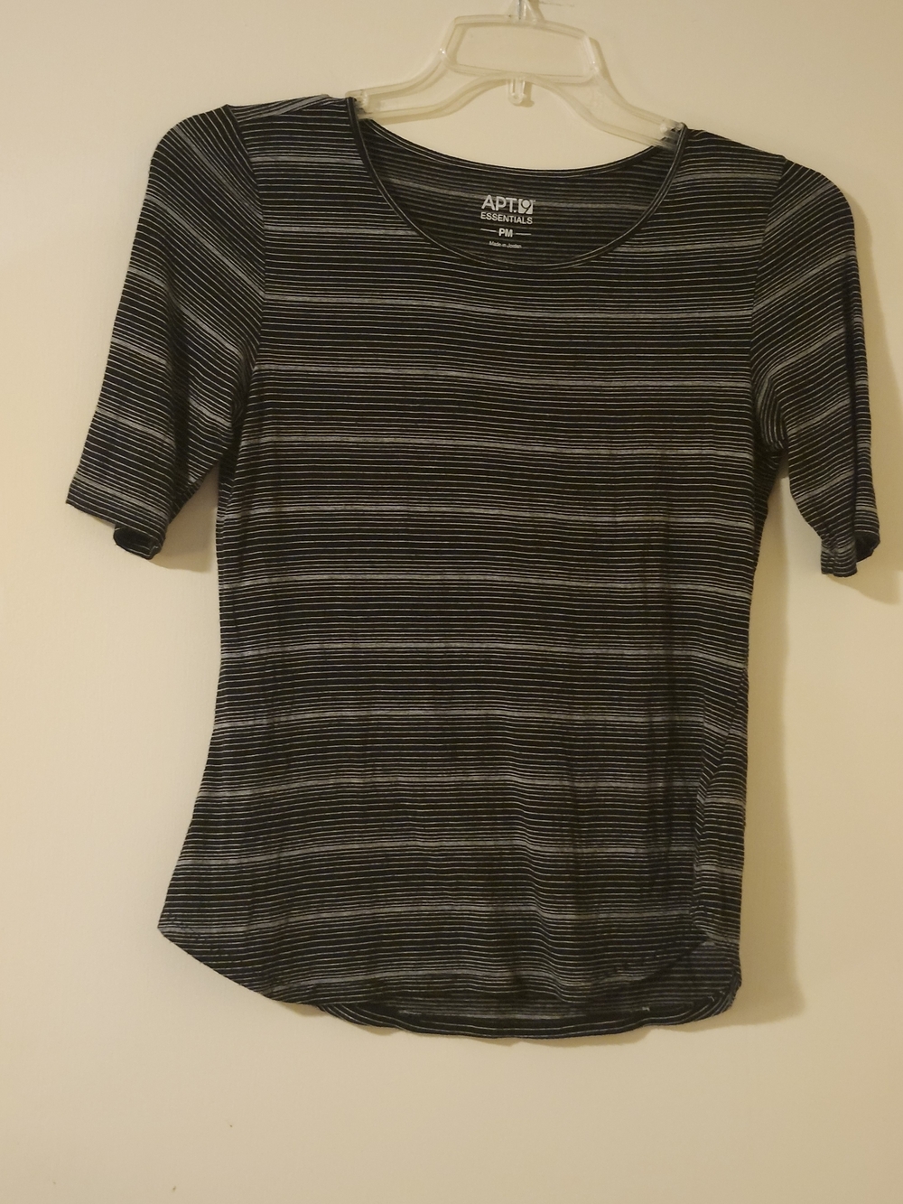 Apt. 9 Black Striped Scoop Neck Preppy Women's Top PM